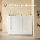Horow Walk In Tub  27x53 In  Left Drain  Whirlpool Jets Soaking Bathtub In White