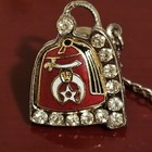 Vintage Masonic Shriner Tie Tack With Rhinestones