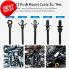 110pc Push Mount Zip Ties Set Nylon Wire Cable Ties Uv Heat Resistant Auto Kit