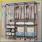 Heavy Duty Metal Clothes Organizer Garment Adjustable Rack Closet Storage Shelf