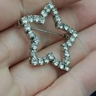 Vintage Avon Sparkle Silver Tone Rhinestone Five Pointed Star Brooch  Lapel Pin