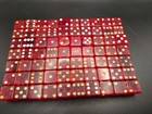 Vintage Dice Lot Of 70 - Translucent Red W  White Pips  Square   Rounded Corners