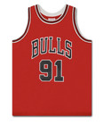 Dennis Rodman Autographed Chicago Bulls  hof 2011  M n Red Jersey Uda Le 111