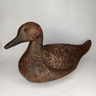 Antique 1940s J C Higgins Paper Mache Duck Decoy With Glass Eyes