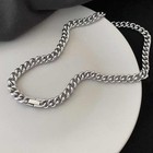Trendy Bold Cuban Chain Titanium Steel Necklace Unisex Couple Fashion