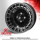 Golf Cart 14  Black Cheetah Wheels And 205 30-14 Dot Low Profile Tires X4