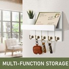 Key Holder For Wall Decorative Mail Organizer Wall Mount With 5 Key Hooks White