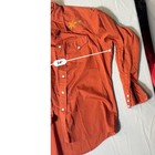 Ely Plains Rider Western Ls Button Up Shirt Orange Embroidered Men s Size 17 34