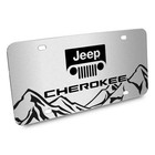 Jeep Cherokee Rock Mountain Graphic Brush Special Aluminum Metal License Plate