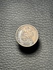 1884 Seated Dime - Engraved Love Token -    awk    Flowers