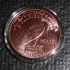 1 Oz  999 Fine Copper Round   Peace Dollar Secured In Capsule