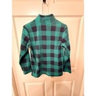 The Childrens Place Boys Green Black Buffalo Plaid Quarter Zip Fleece Size 10 12