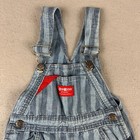 Vintage Oshkosh B  Gosh Shortalls 4t Blue Denim Hickory Striped Tape Made In Usa