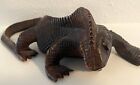 Vintage Wood Iguana Figurine - Hand Carved  Indonesian asian Orig