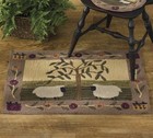 Willow  Sheep Hooked Rug Primitive Farmhouse Country