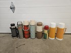 Lot Of 8 Vintage Thermoses  Thermos Brand  Holiday  Uno-vac Brands
