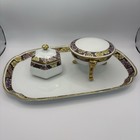 Vintage Nippon Hand Painted Vanity Table Set  Dresser Set  Tray With Containers
