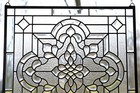 Handcrafted Stained Glass All Clear Beveled Window Panel  24  X 24 