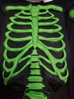 Black Skeleton Costume  Bright Green Bones  Kids Size Medium  8-10