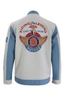 Men s Racing Woven Pu Jacket-sky Blue white Size Medium 