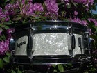 5x14  1963 Rogers Tower White Marine Pearl Snare Drum  1316 With Puresound Wires