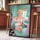 Marilyn Monroe Retro Kitchen Poster  Glam Breakfast Wall Art  Vintage Poster