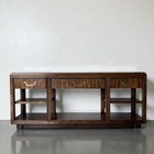 Vintage Drexel Accolade Campaign Low Profile Console Sofa Table