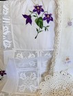 Vintage Linen Lot 10 Pieces Embroidered Crocheted Granny Core Grandma Doilies