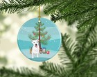 Pit Bull White Christmas Ceramic Ornament Wdk3116co1