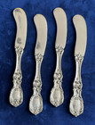 Francis 1 By Reed   Barton Sterling Silver Flat Handle Butter Spreaders Set Of 4