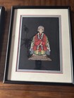 Vintage Fine Needlepoint Petit Point Framed Asian Empress Emperor Hand Stitched