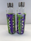 Lot Of 2 Alani Nu Marble Colors Silicone Sleeve Glass Water Bottle 20 Oz