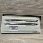 Vintage Cross Classic Chrome 3501 Ballpoint Pen   Mechanical Pencil Set   Case