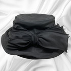 Giovannio Ny Black Wide Brim Dress Hat Rose Oversized Organza Bow Church Derby