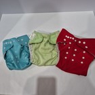 Mixed Brand Reusable Cloth Snap Diapers Covers Adjustable Lot Of 8   15 Inserts