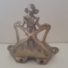 Vintage Brass Art Nouveau Lady Figural Inkwell