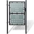 Single Door Fence Gate Outdoor Garden Patio Entrance Barrier Black Vidaxl Vidaxl