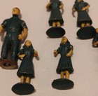 Lot Of 6 Cast Lead Figures Farmer Ladies Miniatures Vintage Hand Painted