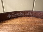 Mens Columbia Sportswear Thick Leather Belt Woven Southwest Aztec Stripes Dad