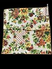 Nwt  Set Of 12 Vintage 60s 70s Mcm Orange Brown Floral 16    Cotton Napkins 