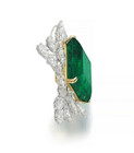 Pretty Brooch Pin 3 50 Ct Asscher Cut Simulated Emerald 14k Two-tone Gold Plated