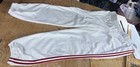 Adidas White Red Stripe Baseball Pants Sz 42 Mens Xl Classic Tapered Long Euc