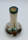Antique C 1880  Bohemian Hand Painted Bird Glass Vase