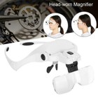 Magnifying Glass Lens Led Light Lamp Visor Head Loupe Jeweler Headband Magnifier