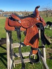 Brown Leather W black Seat Toy Western  Saddle For Rocking Horse   Dog Costume