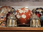 Antique Chinese Bronze Cloisonne Champleve Bookends Qing Dynasty China 19thc
