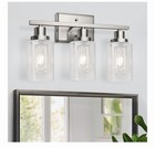 3-light Bathroom Vanity Light Brushed Nickel   E26   Modern Wall Fixture