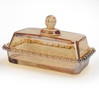 Vintage Antique Glass Butter Dish With Lid - Covered Container For 2 Sticks