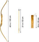 Youth Wooden Bow And Arrow Set  40 Inch Handmade Wooden Bow And Arrow Cosplay