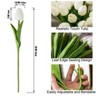 20 Pcs White Artificial Tulip Flowers 13-inch Silk Fake Flowers For Decor